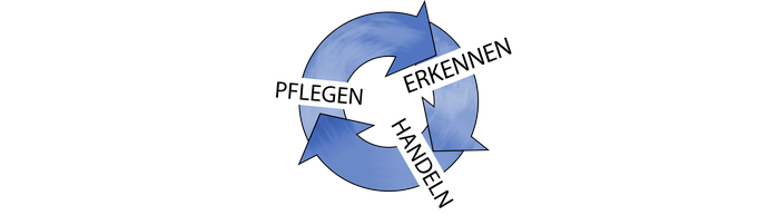 Kreislauf aus Ekennen, Handeln, Pflegen